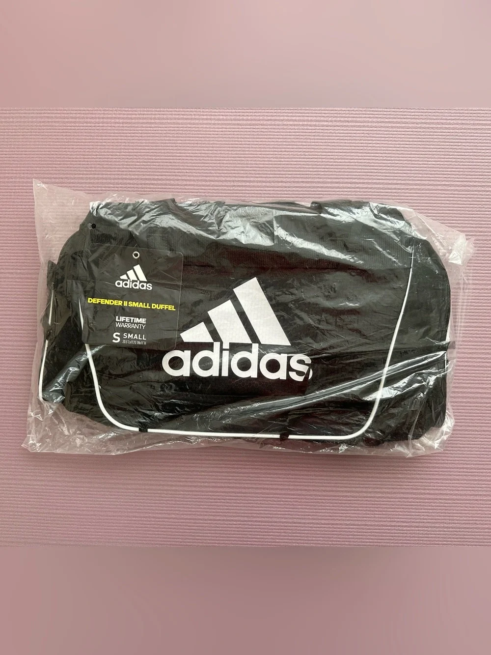 adidas Black Duffel with White Logo